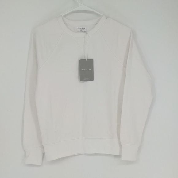 Everlane Women Men The Classic French Terry Crew Sweater‎ White Size XXXS - Picture 1 of 15